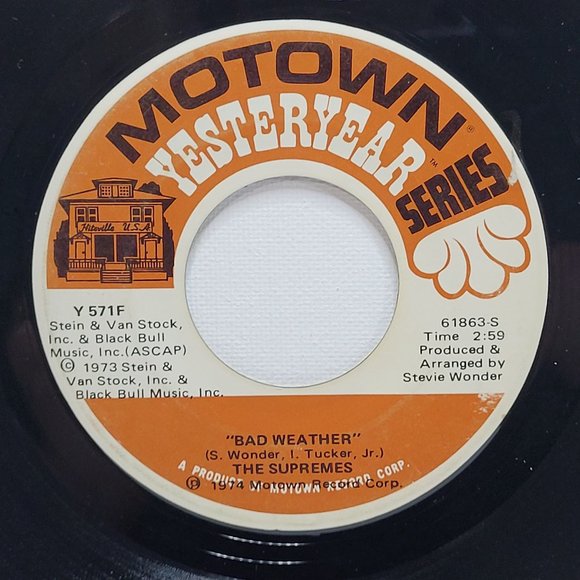 Motown Other - Supremes ‎Vinyl 45 Bad Weather / Nathan Jones on Motown RE VG+ Soul